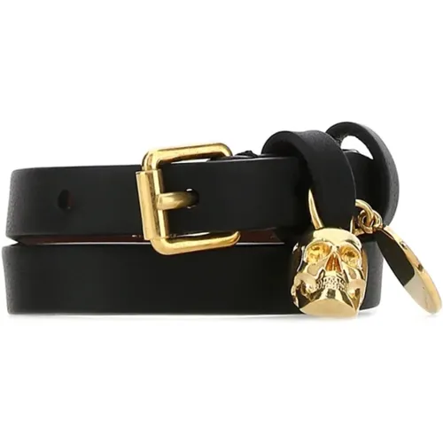 Slim Belt Leather Bracelet , female, Sizes: ONE SIZE - alexander mcqueen - Modalova