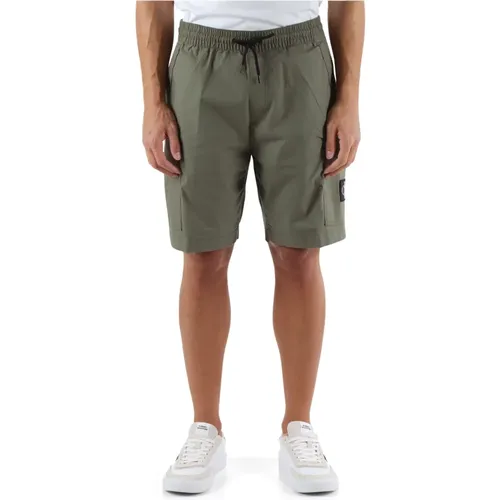 Cargo Stretch Baumwoll Bermuda Shorts , Herren, Größe: L - Calvin Klein Jeans - Modalova