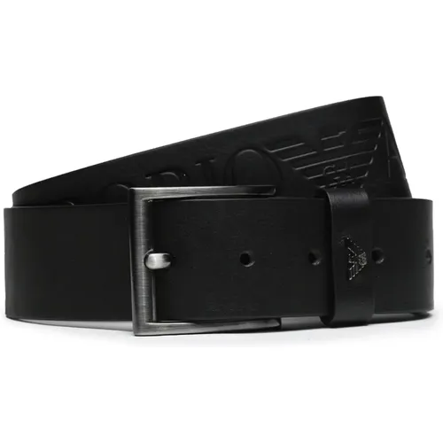 Leather Logo Belt , male, Sizes: 100 CM - Emporio Armani - Modalova