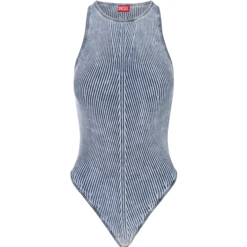 Blaues Camisole-Bodysuit-Spinnennetzeffekt , Damen, Größe: S - Diesel - Modalova
