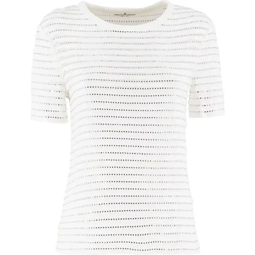 Snow Knitted T-Shirt with Crystals , female, Sizes: XS, M - Ermanno Scervino - Modalova
