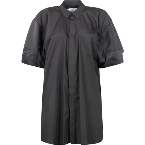 Poplin Twill Dress , female, Sizes: M, XL, L - Sacai - Modalova