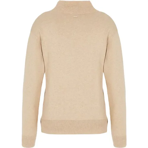 Beiger Wollmisch-Sweatshirt mit Stehkragen , Herren, Größe: M - Armani Exchange - Modalova