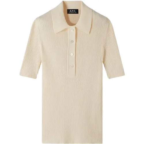 Ecru Danae Polo Shirt , female, Sizes: M - A.p.c. - Modalova