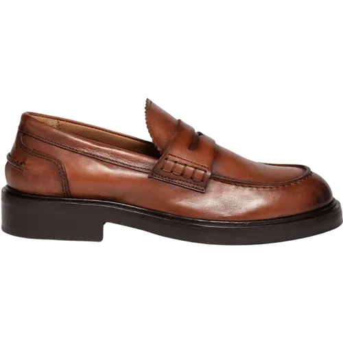 Brauner Penny Loafer mit dreifacher Ledersohle , Damen, Größe: 39 EU - Elia Maurizi - Modalova