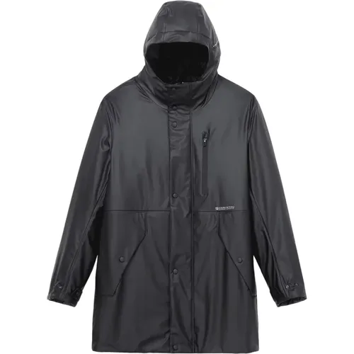 Waterproof Hooded Jacket with Materials , male, Sizes: M, XL, L, S - Krakatau - Modalova