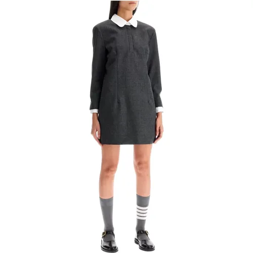 Elegant Wool Sheath Dress Tube Style , female, Sizes: XS - Thom Browne - Modalova