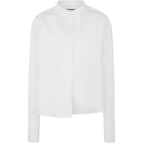 Optisch Weiße Cropped Box Shirt - Jil Sander - Modalova