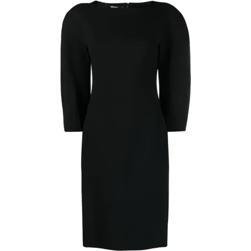 Schwarzes Midi-Kleid mit Rundem Schulterbereich - Versace - Modalova