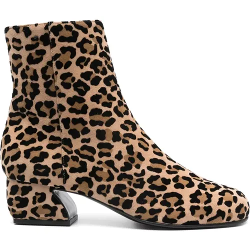 Mini Leo Flock Print Stiefel , Damen, Größe: 38 EU - Sergio Rossi - Modalova