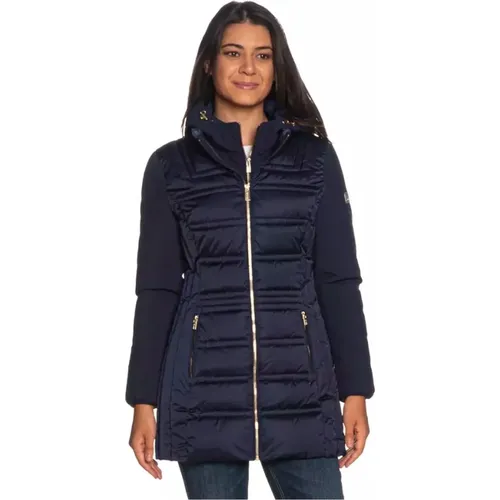 Damen Technische Stoffjacke mit Kapuze , Damen, Größe: M - YES ZEE - Modalova