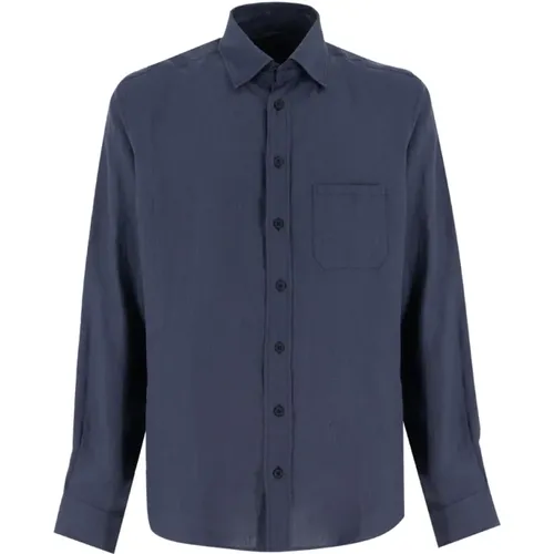 Navy Hemp Button Down Shirt , male, Sizes: 2XL, M, XL - Sease - Modalova