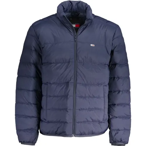 Blaue Polyamid-Jacke mit Reißverschluss , Herren, Größe: 2XL - Tommy Hilfiger - Modalova