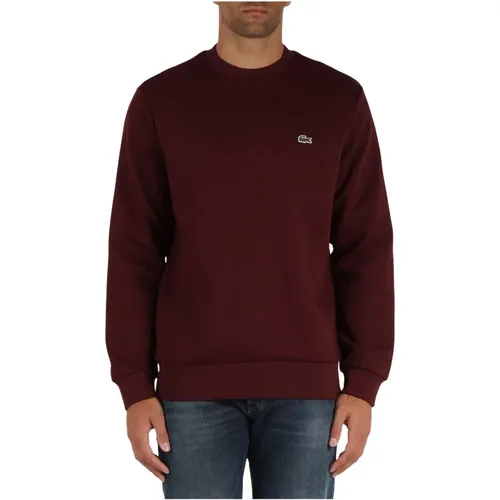 Klassischer Crewneck-Sweatshirt mit Frontlogo-Patch - Lacoste - Modalova