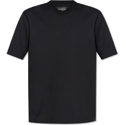 T-shirt with embossed logo , male, Sizes: L, M, XS, S - Emporio Armani - Modalova