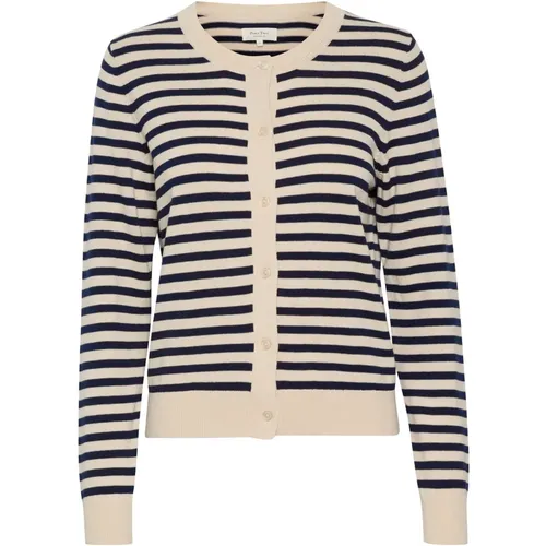 Soft Cardigan with Gray Stripe , female, Sizes: S, L, M, XL - Part Two - Modalova