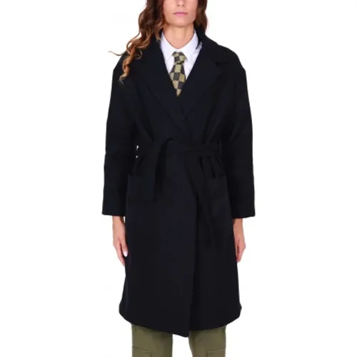 Long Double-Breasted Coat with Belt , female, Sizes: S - Dixie - Modalova