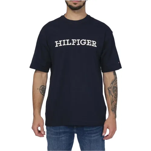 Mw0Mw31539 DW5 Men`s T-shirt , male, Sizes: L, 2XL - Tommy Hilfiger - Modalova