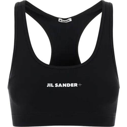 Schwarzes Stretch-Nylon-Crop-Top , Damen, Größe: S - Jil Sander - Modalova