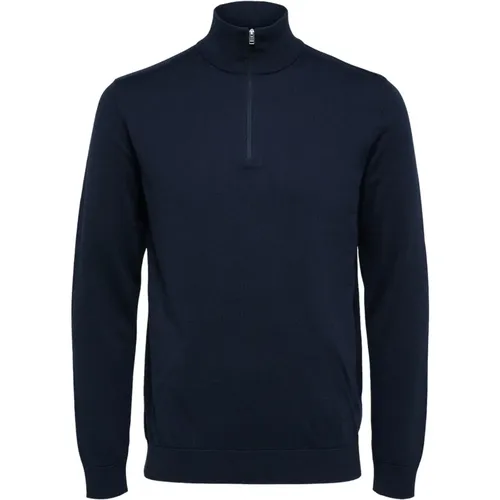 Modernes Halb-Zip Turtleneck Sweatshirt , Herren, Größe: L - Selected Homme - Modalova