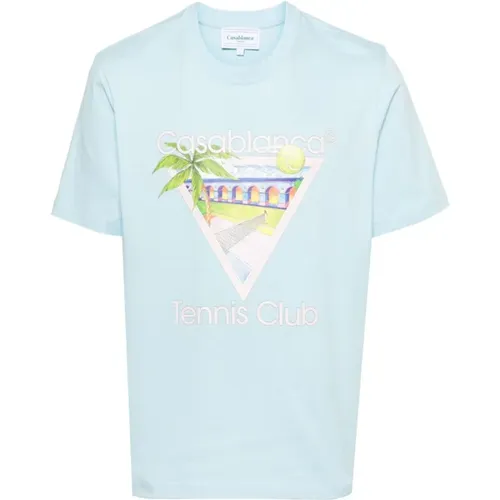 Tennis Club Printed T-Shirt in Pale , male, Sizes: L - Casablanca - Modalova