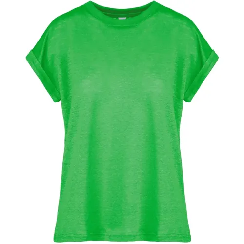 Women`s Short Sleeve T-Shirt with Rolled-Up Sleeves , female, Sizes: L, 2XL, XL, S, M, XS - BomBoogie - Modalova