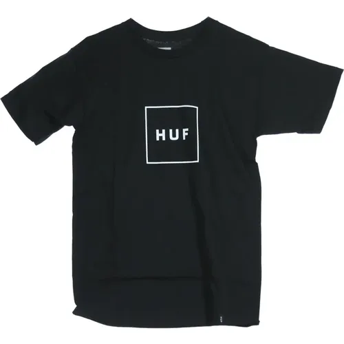 Schwarzes Logo Herren T-Shirt Kurzarm , Herren, Größe: XL - HUF - Modalova