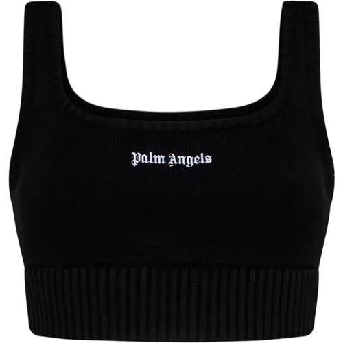 Classic Logo Knit Top , female, Sizes: M, XS, S - Palm Angels - Modalova