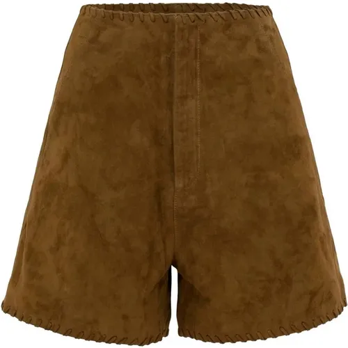 High-Waist Wildleder Shorts mit Taschen , Damen, Größe: 2XS - MVP wardrobe - Modalova