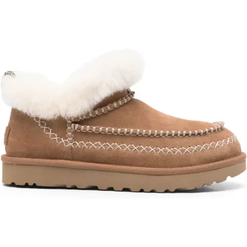 Bestickte hellbraune Wildlederstiefel , Damen, Größe: 40 EU - Ugg - Modalova