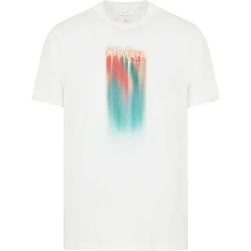 Off T-Shirt with Logo Print , male, Sizes: L, M, XL, S - Armani Exchange - Modalova