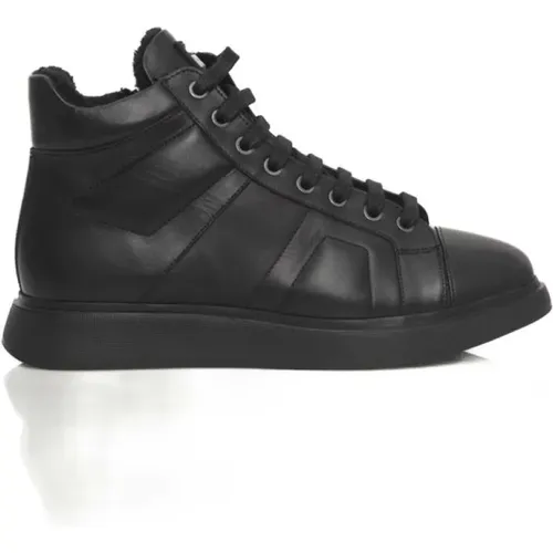 Schwarze Leder High Top Sneakers , Damen, Größe: 36 EU - Cerruti 1881 - Modalova