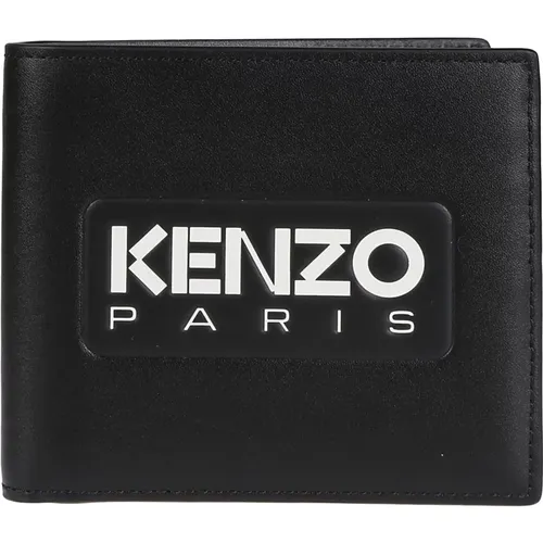 Noir Leather Wallet , male, Sizes: ONE SIZE - Kenzo - Modalova