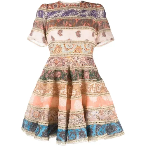 Graphic Paisley Mini Dress , female, Sizes: S, M - Zimmermann - Modalova