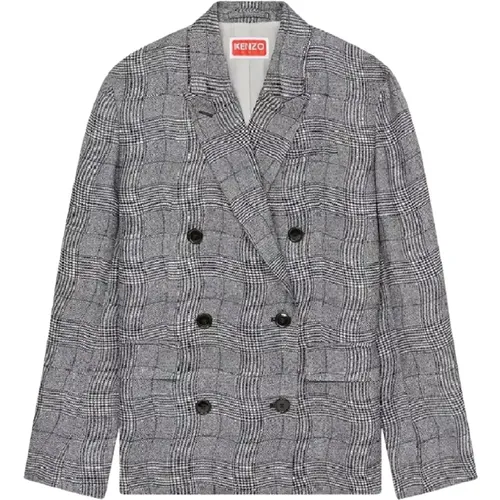 Karierte Oversized Doppelreihige Blazer - Kenzo - Modalova