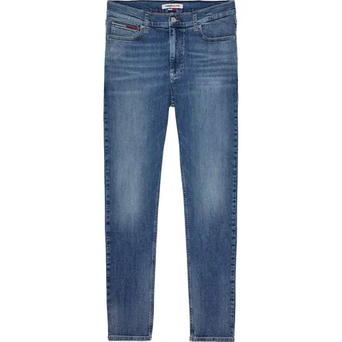 Blaue Skinny Fit Denim Hose , Herren, Größe: W30 - Tommy Jeans - Modalova