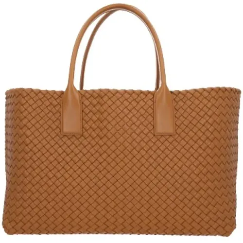 Camel Tote Bag with Intrecciato Motif , female, Sizes: ONE SIZE - Bottega Veneta - Modalova