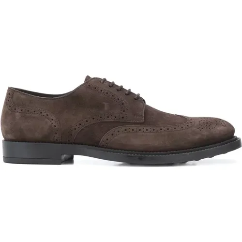 Blaue Wildleder Oxford Schuhe , Herren, Größe: 40 1/2 EU - TOD'S - Modalova