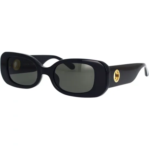 Handgefertigte Sonnenbrille aus Recyceltem Acetat mit Zeiss Soliden Grauen Gläsern - Linda Farrow - Modalova