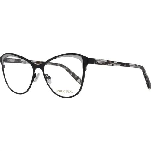 Schwarze Metallische Optische Brillen für Frauen , Damen, Größe: ONE Size - EMILIO PUCCI - Modalova