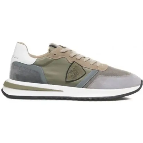 Nylon und Wildleder Low Top Sneakers , Herren, Größe: 41 EU - Philippe Model - Modalova