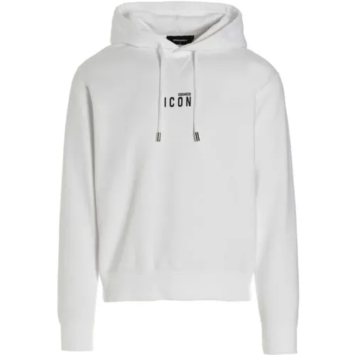 Logo Print Hoodie - Weiß , Herren, Größe: 2XL - Dsquared2 - Modalova