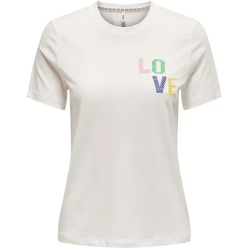 T-Shirt , Damen, Größe: M - Only - Modalova