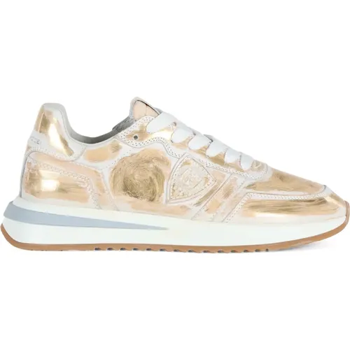 Metal Brush Leder Sneakers Tropez 2.1 , Damen, Größe: 39 EU - Philippe Model - Modalova