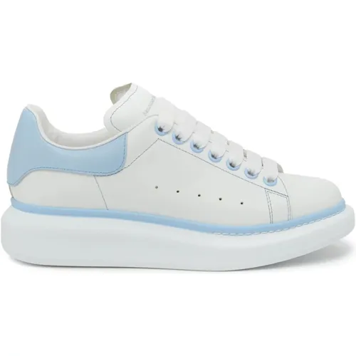 White Oversized Sneakers with Blue Heel , female, Sizes: 1 UK - alexander mcqueen - Modalova