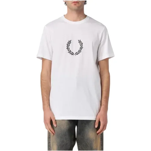 Weißes Logo T-Shirt Fred Perry - Fred Perry - Modalova