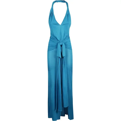Blaues Jewel Halterneck Kleid - Blumarine - Modalova