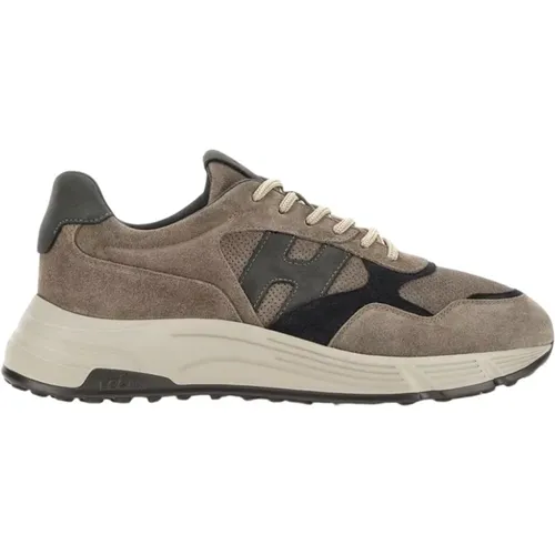 Braune Wildleder-Sneakers mit Mesh-Einsätzen , Herren, Größe: 39 EU - Hogan - Modalova