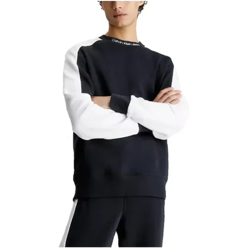Colorblock Sweater with Round Neck , male, Sizes: L, M, XL - Calvin Klein - Modalova