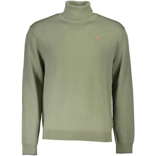 Grüner Wollrollkragenpullover , Herren, Größe: 2XL - Napapijri - Modalova